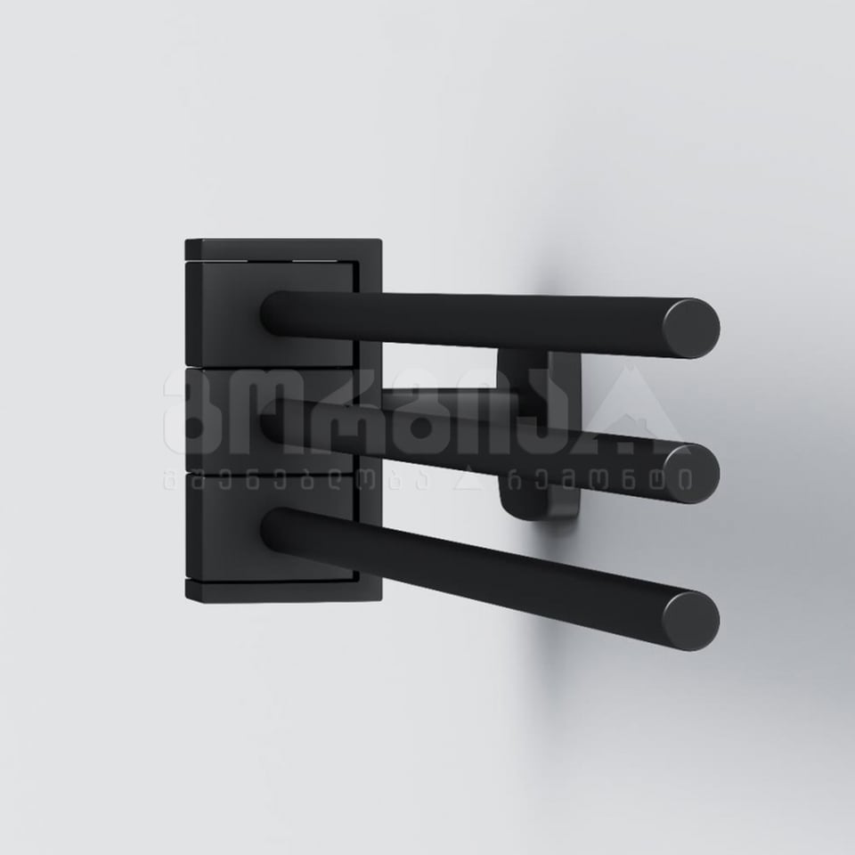 პირსახოცის საკიდი 3 ზოლიანი შავი A9032722 Gem