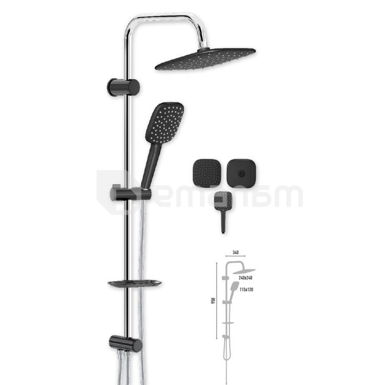 საშხაპე სისტემა Valtemo AQUA BLACK VS-2518