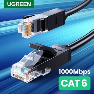 ქსელის კაბელი UGREEN NW102 (20159) Cat6 Patch Cord UTP Lan Cable 1m (Black)