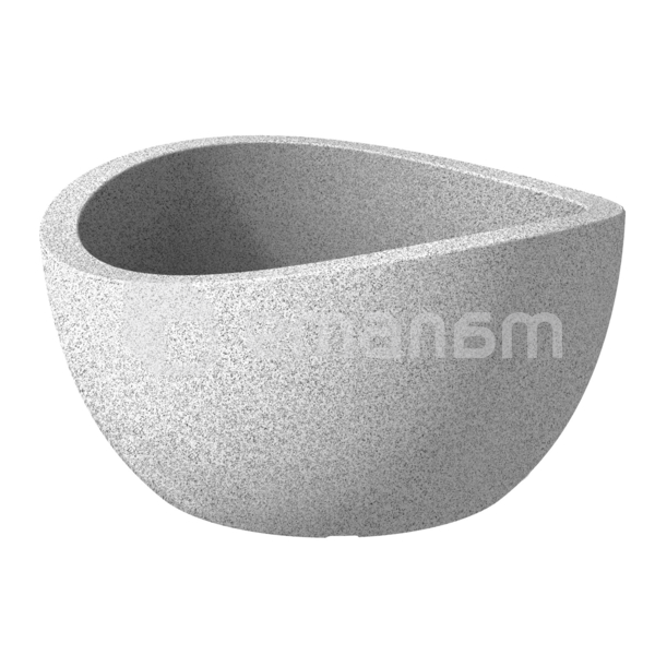 ეზოს პლასტმასის ქოთანი Scheurich 252/40 WAVE GLOBE BOWL STONY GREY