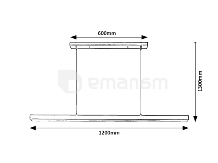 საკიდი Rabalux TARIQ LED 30W 4000K L1200 h1300 ალუმინი შავი 72128