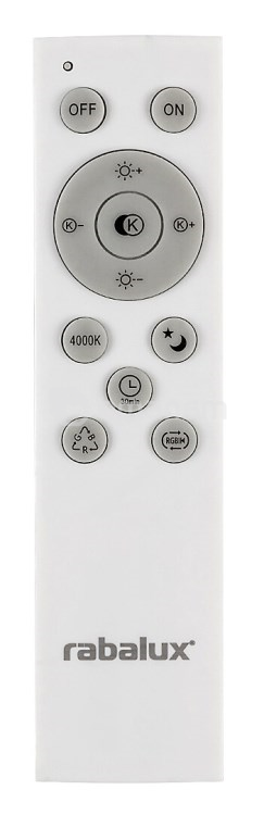 ჭერის სანათი Rabalux Katina 36W 3000 6500K Ø475 H70მმ თეთრი 71018