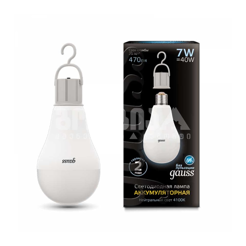 ლედ დასატენი ნათურა A60 7W E27 4100K - 102402207 gauss