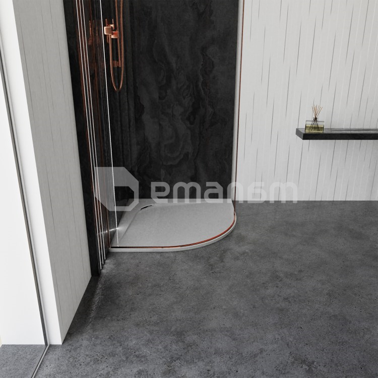 საშხაპე ძირი ხელოვნური ქვის VAYER BUMERANG 90X90 სმ