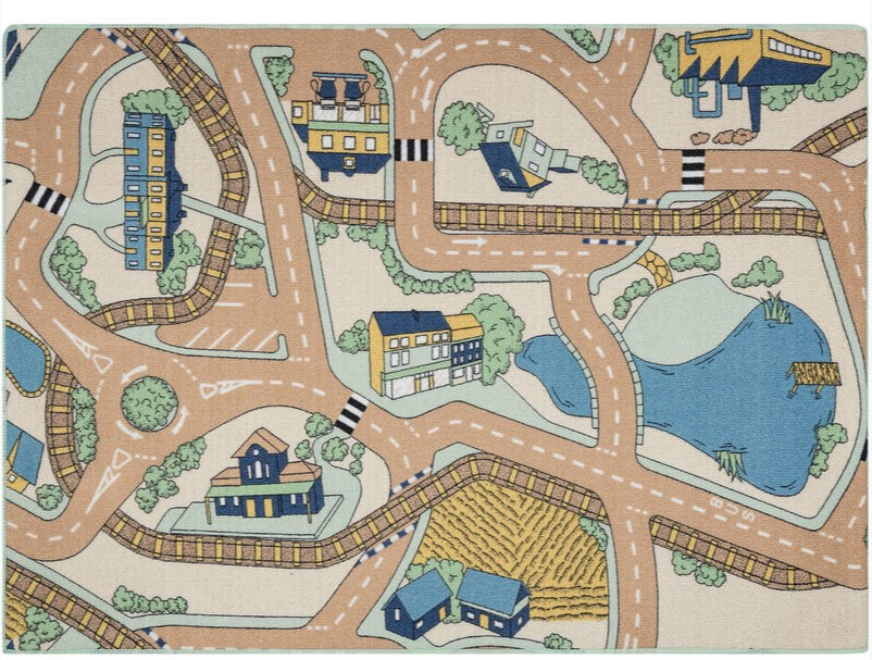 საბავშვო ხალიჩა AW RAILROADS SAND 95x133 სმ