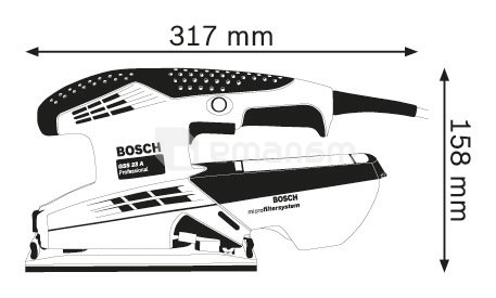 ვიბრაციული სახეხი მანქანა Bosch GSS 23 A Professional 190W (0601070400)