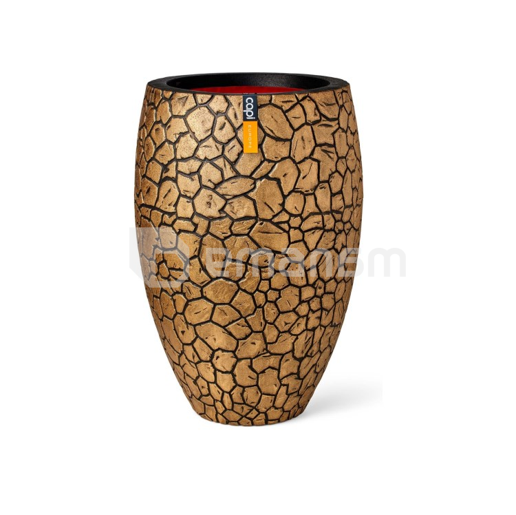 ქოთანი ყვავილის Capi Europe Vase elegant deluxe Clay NL 56x85სმ ოქროსფერი