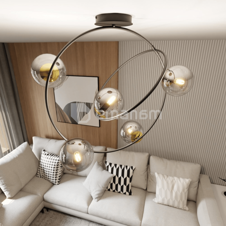 ჭაღი EMIBIG STARDOM 5 E14 Ø650 შავი გრაფიტი 1292/5