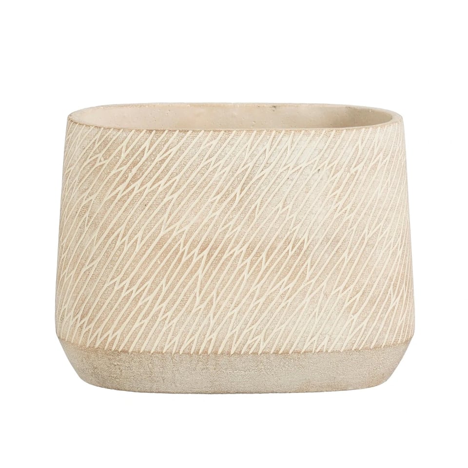 ქოთანი კერამიკული Camino pot oval taupe - l28xw16xh21cm