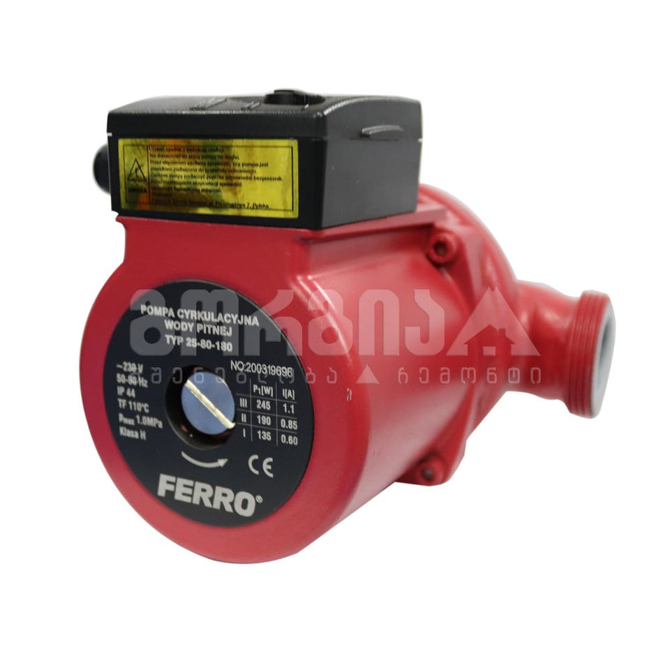 საცირკულაციო ტუმბო 25-80 Ferro 0301W Ferro