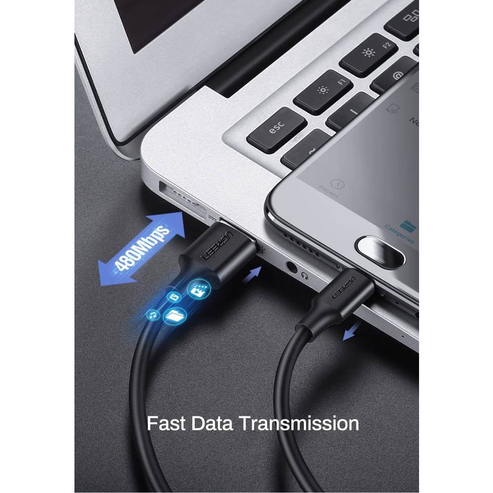 USB კაბელი UGREEN US289 (60136) USB 2.0 to Micro USB, 1m, Black