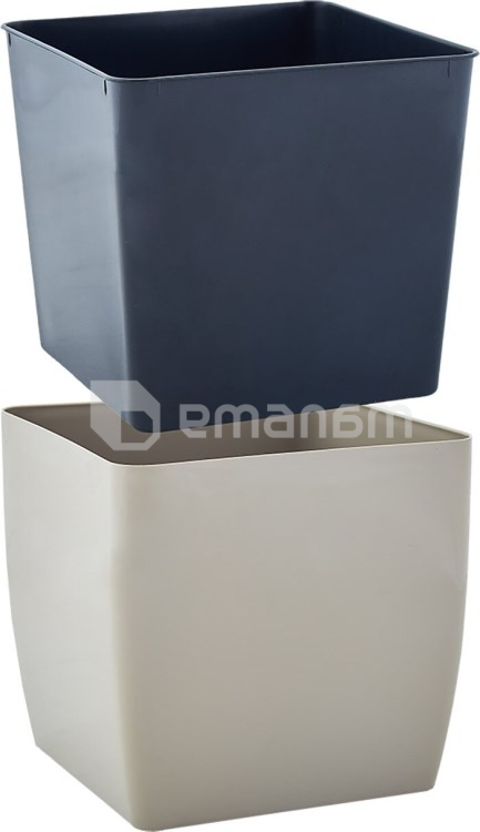 ქოთანი პლასტიკის  Aleana Kvadro დაბალი 16x16x15.5 სმ კაკაო