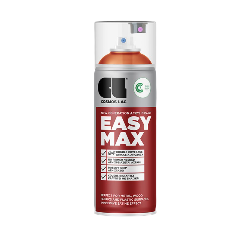 ლაკ-სპრეი საღებავი Cosmos Lac EASY MAX RAL 2010 ნარინჯისფერი 400 მლ