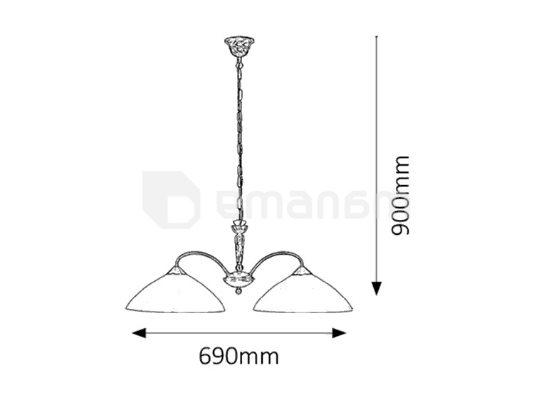 ჭაღი Rabalux Regina 8177 E27 2X MAX 60W
