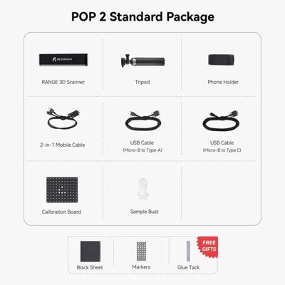 Revopoint POP2 3D Scanner 0.05mm Accuracy Handheld Scanner