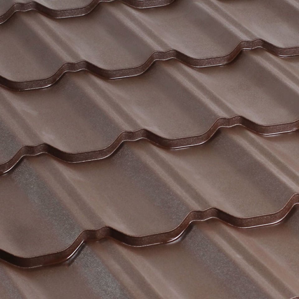 მეტალოკრამიტი ფერადი თუნუქის სახურავი 0.40X1200 ხაოიანი RAL 8019 NOVA