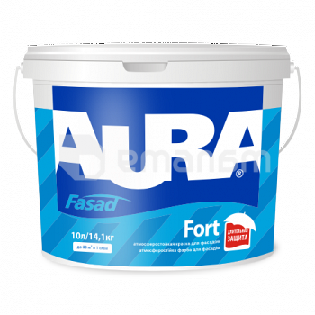 დისპერსიული საღებავი Eskaro Aura Fasad Fort გლუვი 10 ლ