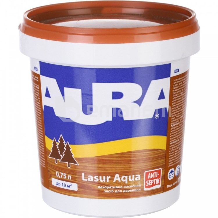 აკრილის ლაქი ხისთვის Eskaro Aura Lasur Aqua მუხა  0.75 ლ