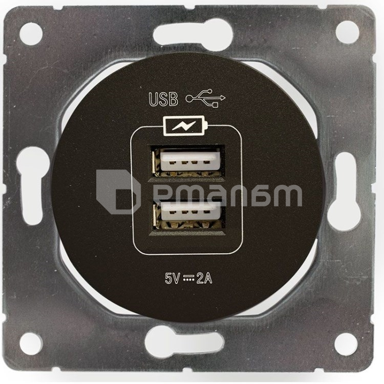 USB როზეტი DPM Soul SEU1028B 2 განყოფილებიანი შავი