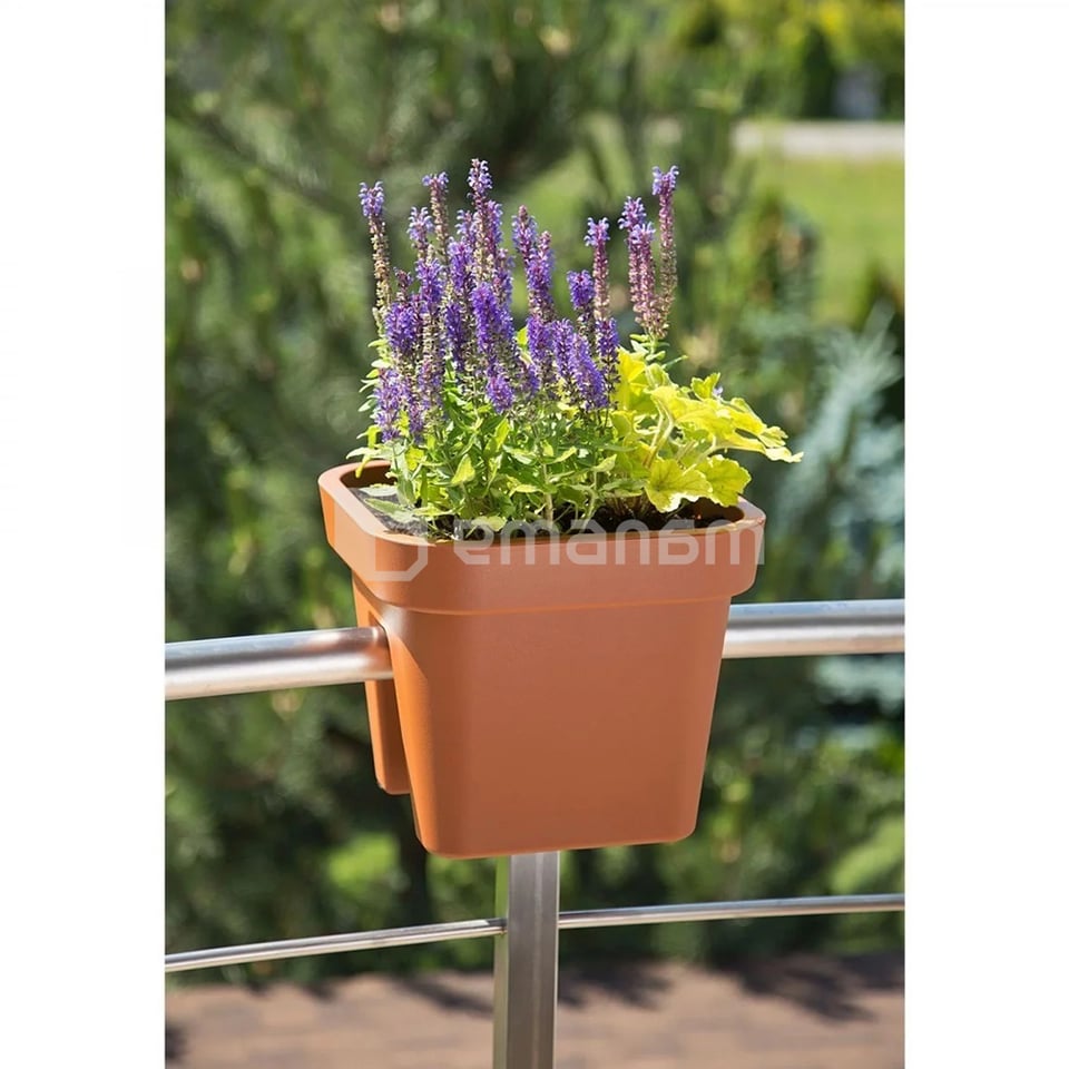 ქოთანი ყვავილის აივნის LAMELA Donica balustradowa LOBELIA 290x290 - ceglasty 10,5 L