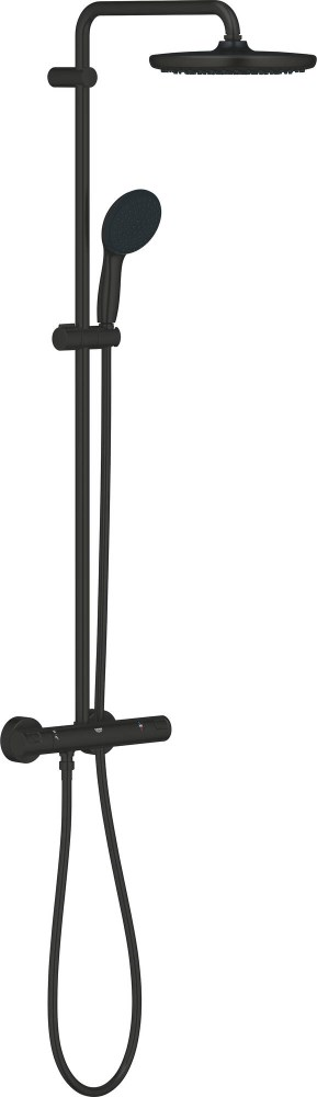 საშხაპე სისტემა შემრევით Grohe Vitalio Start System 250 Black თერმოსტატით