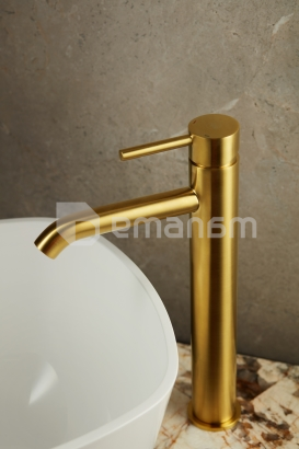 ხელსაბანის ონკანი KFA Moza Gold მაღალი (სიფონით Click-Clack)