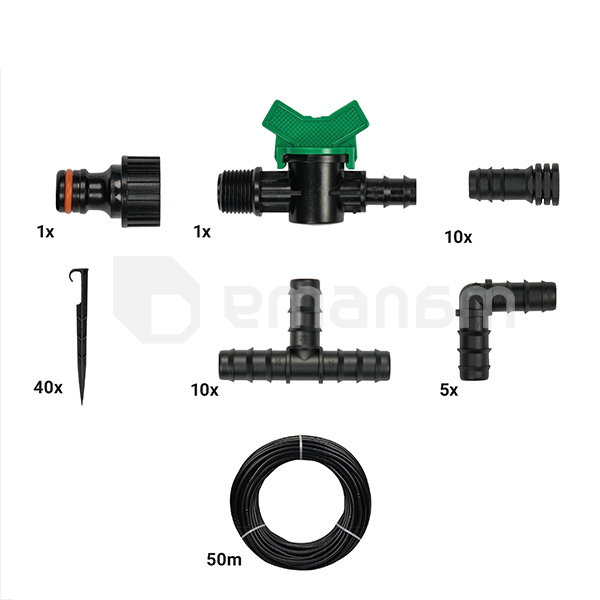 კომპლექტი წვეთოვანი მილით Bradas Water Drip DSWWM50-SET1 50 მ