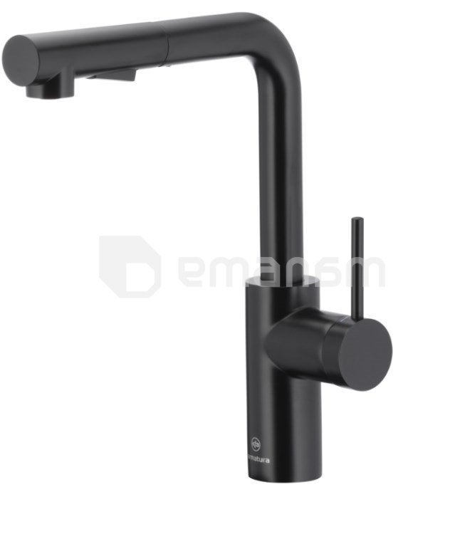 სამზარეულოს ონკანი KFA DUERO BASIC BLACK გამოსაწევი ხორთუმით