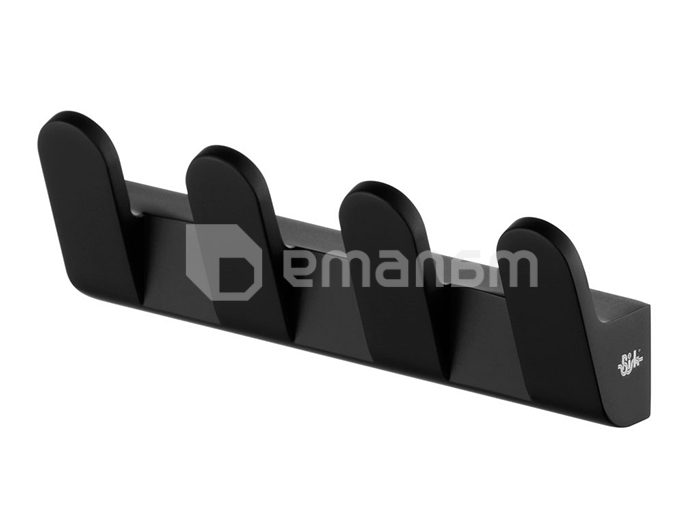 პირსახოცის საკიდი 4 კაუჭით Bisk Futura Black