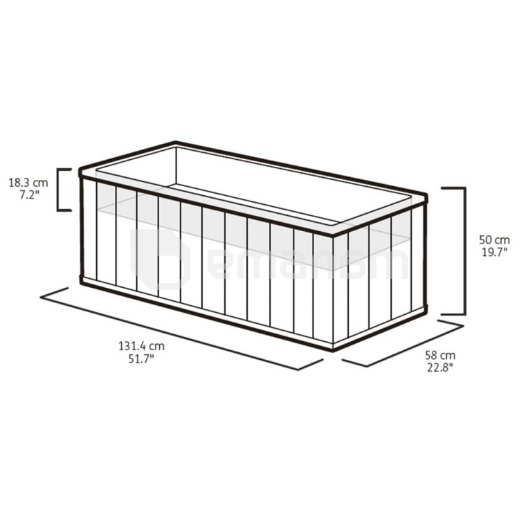 ქოთანი ყვავილის Keter Sequoia Large planter 131.4x58x50 სმ