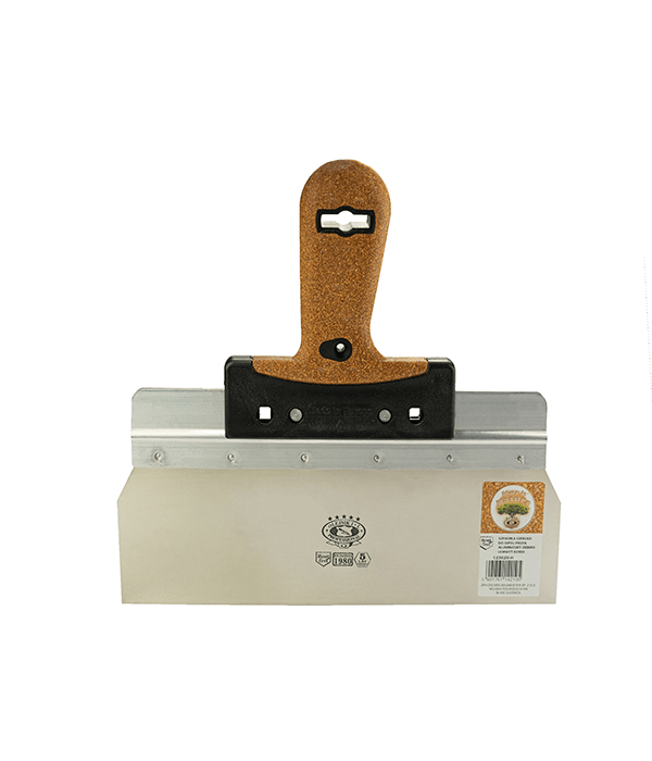 Stainless facade putty knife 380x100 MM cork handle