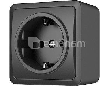 როზეტი დამიწებით Vilma RP16-002 an 1 განყოფილებიანი ანტრაციტი