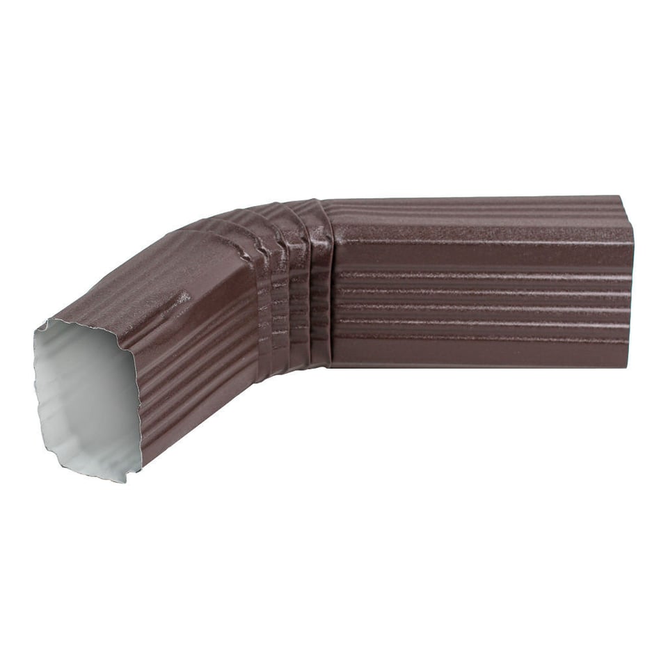 ოთხკუთხა წყალსაწრეტი მილის მუხლი 0.50x350 RAL 8019 ხაოიანი (500 მმ.)