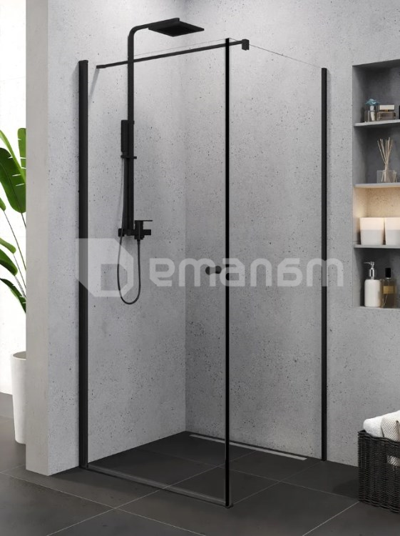 საშხაპე კაბინა New Trendy Superia K-0591 90x90x195სმ-6მმ (გამჭვირვალე შუშა-შავი პროფილით )