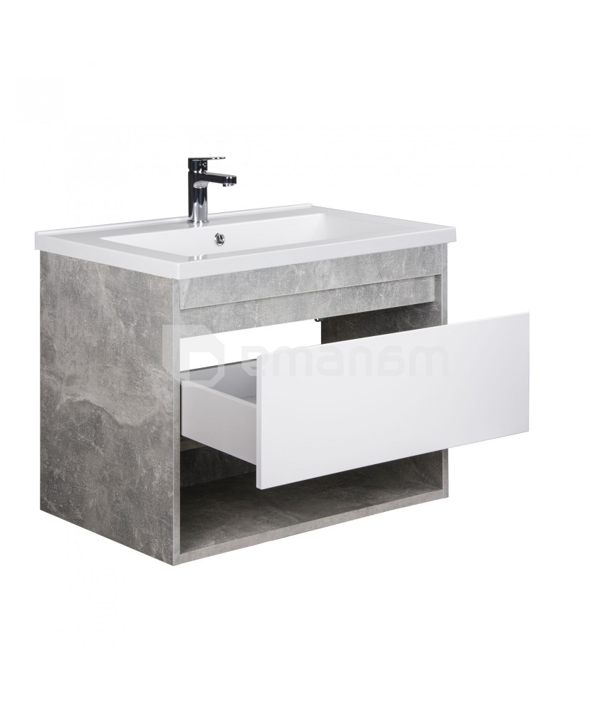 აბაზანის ტუმბო ხელსაბნით Oslo Loft 80-A gray/white SU/Cosmo 80 სმ