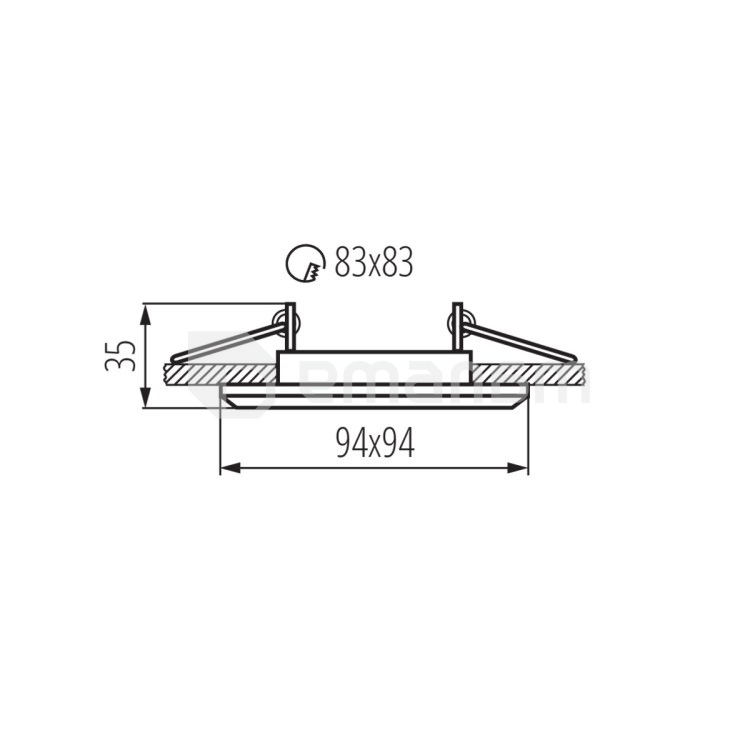 სანათი წერტილოვანი Kanlux ALREN DTL-C/M 26756 Gx5.3/GU10 1x MAX 35W