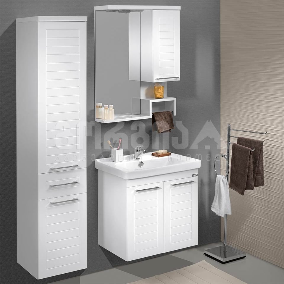 აბაზანის ავეჯი PERGE 65სმ  თეთრი ზედა ნაწილი