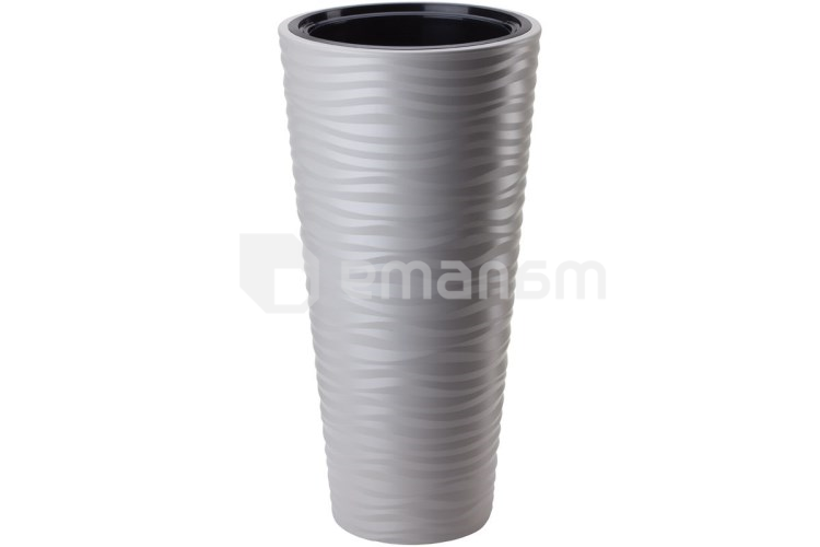 პლასტმასის ქოთანი ყვავილებისთვის FORM PLASTIC Sahara Dunes Slim raund 2790-055 Ø35 ღია ნაცრისფერი