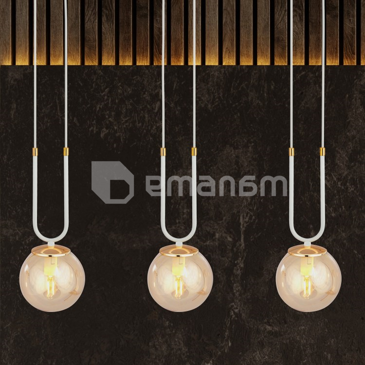 საკიდი EMIBIG GLAM 3 E14 3x MAX 40W WHITE MIODOWY