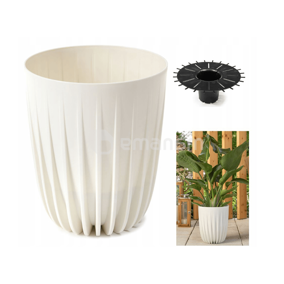 ქოთანი ყვავილის Lamela MIRA 300 tall planter recycled - cream