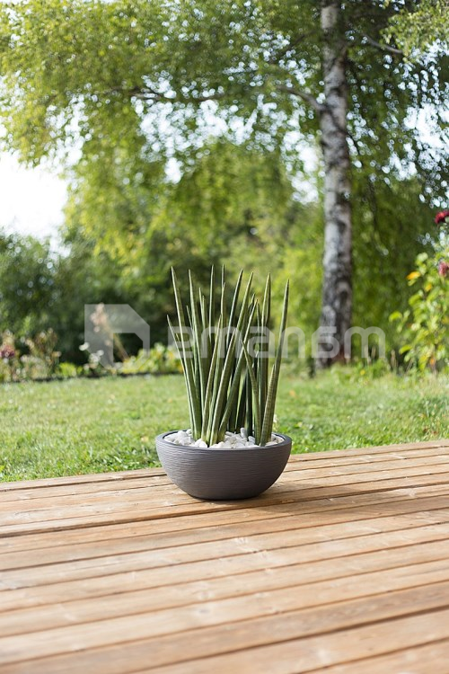 ქოთანი პლასტმასი EDA Plastiques VASQUE GRAPHIT 40 X 16,5სმ 14,9ლ