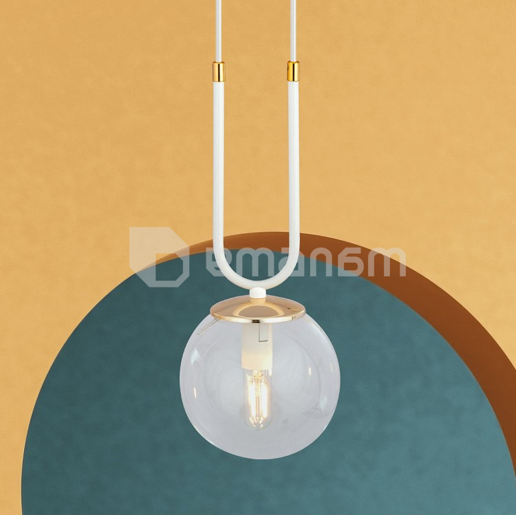 საკიდი EMIBIG GLAM 1 E14 1x MAX 40W თეთრი გამჭირვალე