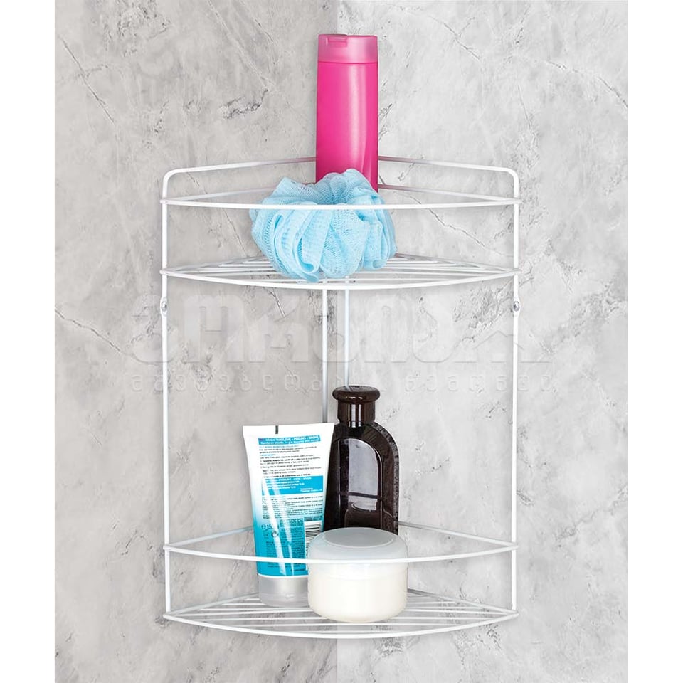 აბაზანის კუთხის თარო ორიანი (თეთრი) 20სმ DB-738