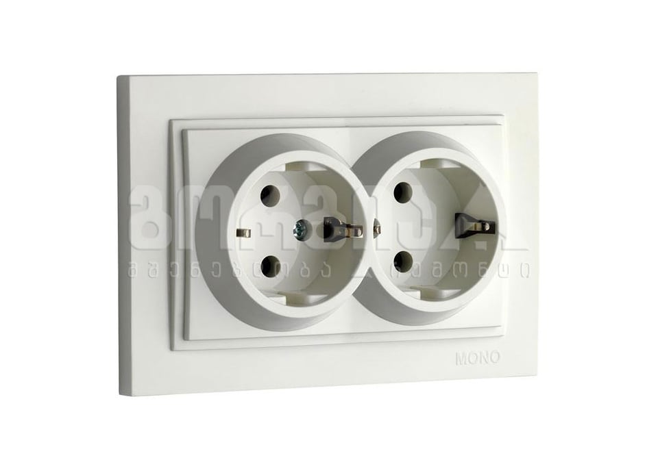 როზეტი ორიანი დამიწებით DESPINA white - 102-190004-120