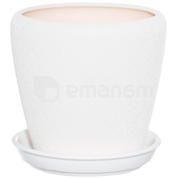 კერამიკული ქოთანი Oriana Gracia №4 აბრეშუმი თეთრი 11.5x13 სმ 1.2 ლ