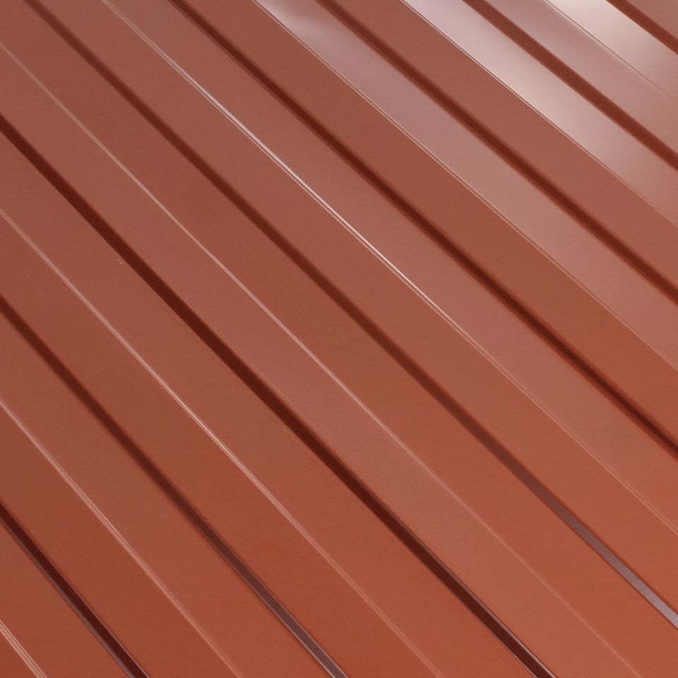 პროფილირებული ფერადი თუნუქი 0.4X1190 პრიალა RAL8004 NOVA