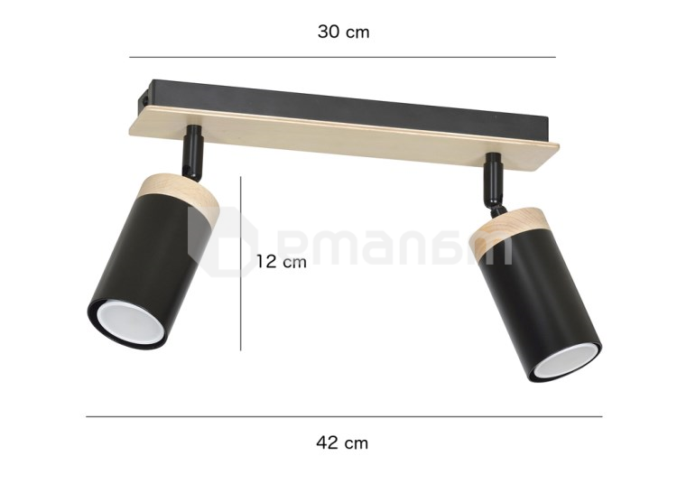 სპოტი 2 EMIBIG ELBA შავი GU10 2x MAX 30W