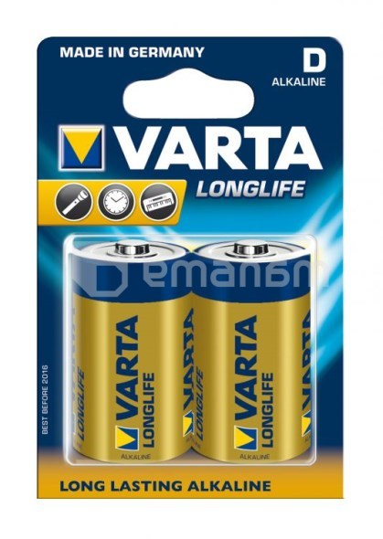 ელემენტი VARTA Alkaline Long Life D 1.5 V 2 ც