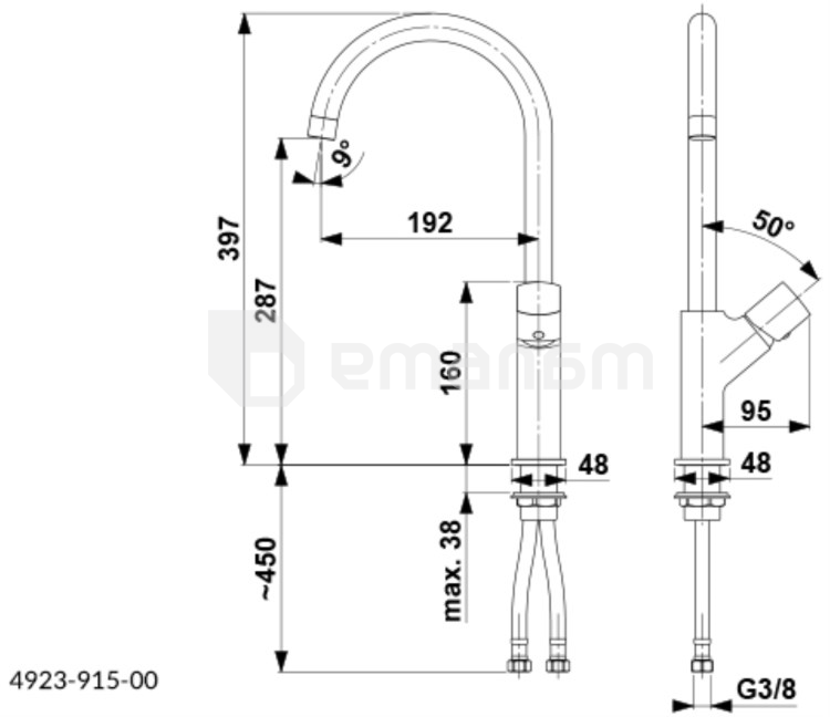 სამზარეულოს შემრევი KFA Morganit ქრომი