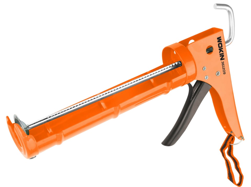 სილიკონის თოფი Wokin 361209, 225mm, 9″, 3-IN-1 (INDUSTRIAL) Heavy Caulking Gun, Orange